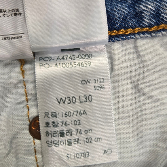 Levi's 501 Medium Wash 150th Anniversary High Rise Straight Leg Jeans Size 30 - Picture 7 of 12